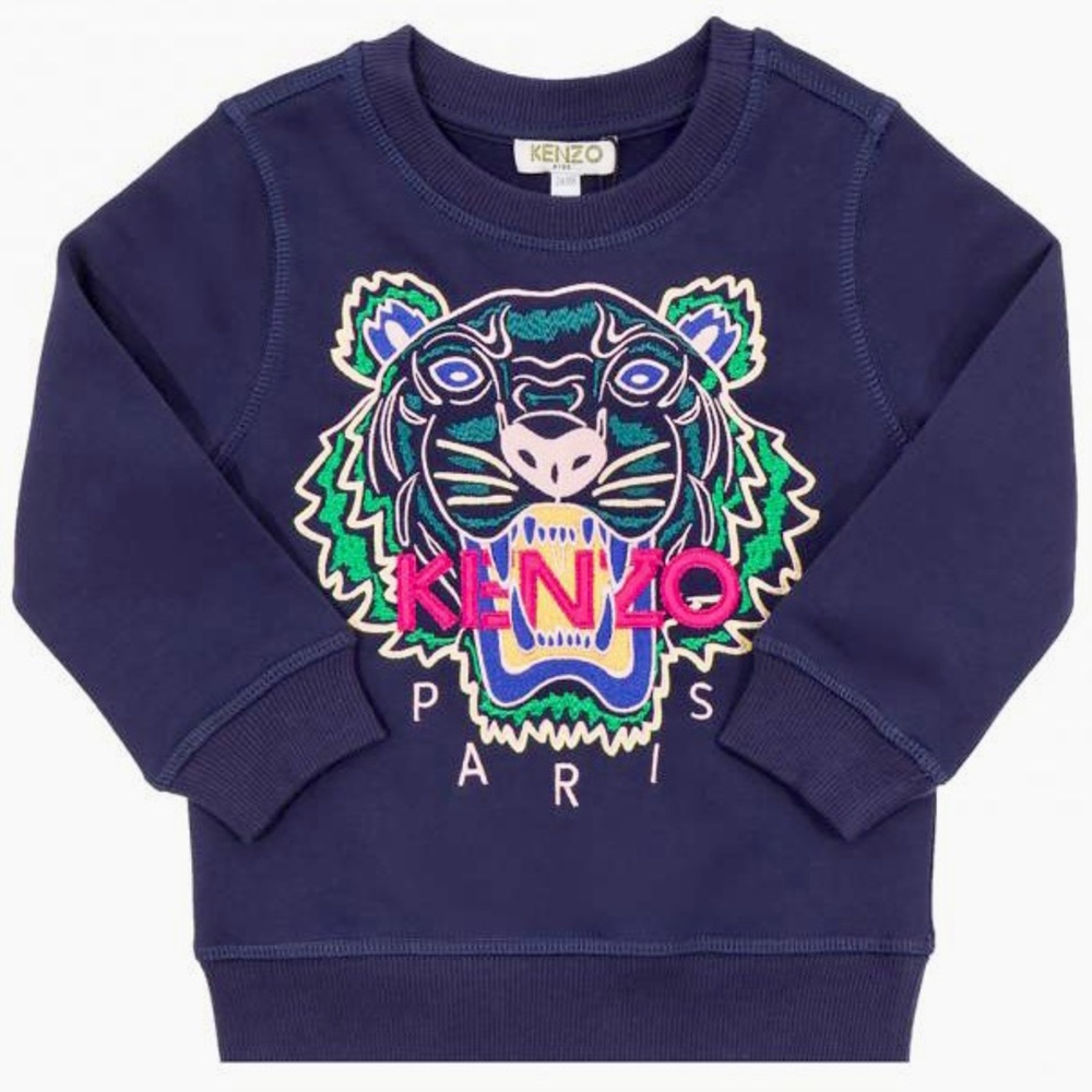 🌷Girls Kenzo Kids Paris embroidered tiger sweatshirt